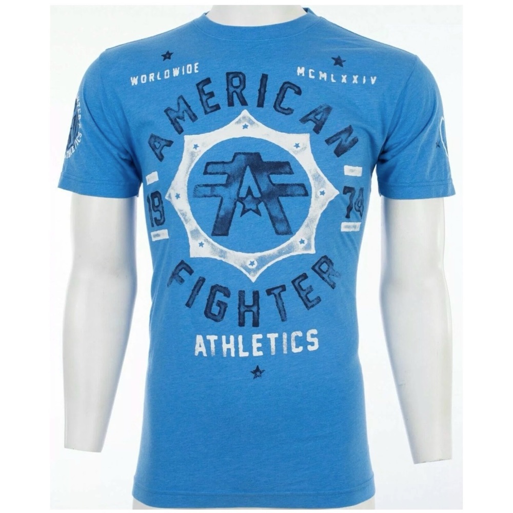 AMERICAN FIGHTER North Carolina Blue Athletic Fit Men Crewneck T-shirt L-3XL NWT - Picture 5 of 10